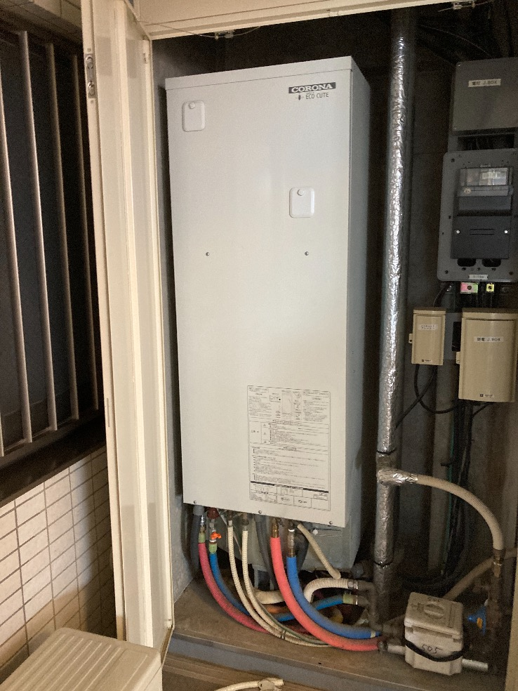 コロナエコキュートCHP-H3014AからコロナエコキュートCHP-S30AY1-12｜エコキュート交換工事｜埼玉県所沢市狭山ヶ丘｜マンション｜ユアコート狭山ヶ丘コンフィア